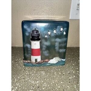 Lighthouse Seagulls Tissue Box Cover Nautical Coastal Decor Ocean Sea Home